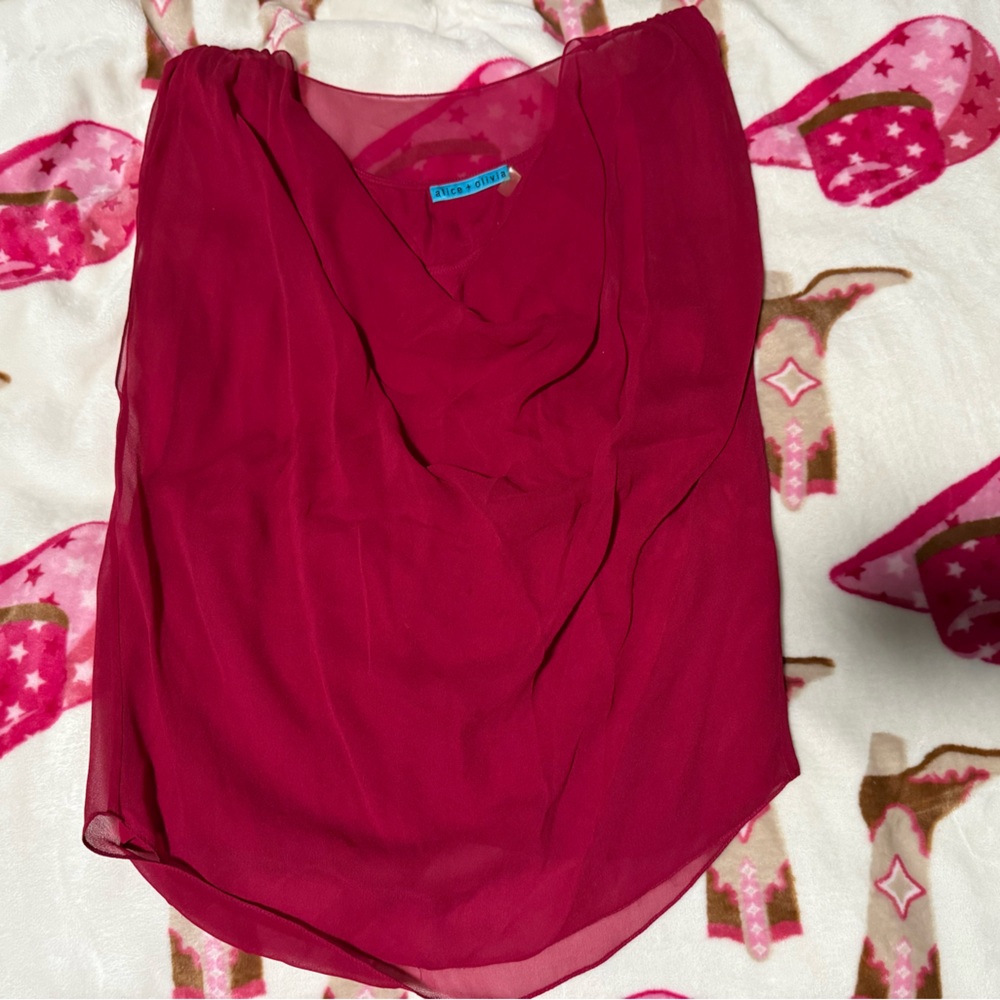 Alice + Olivia Sleeveless Tank with sheer top